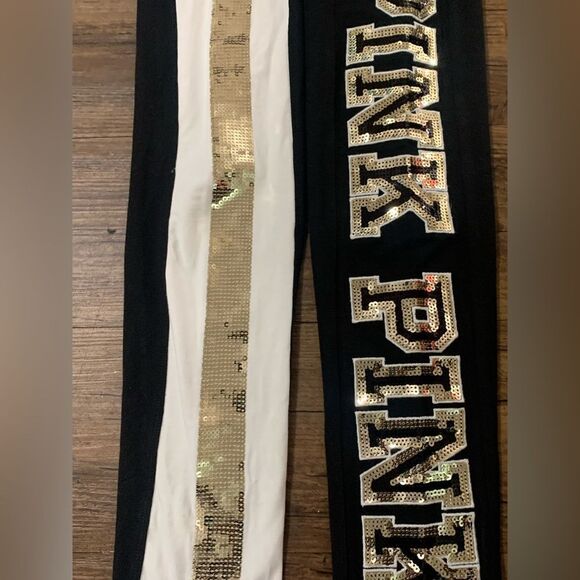 NEW PINK VS GOLD BLING RARE LEGGINGS S - Picture 3 of 8